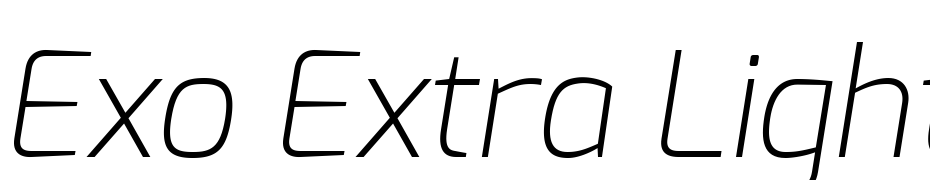 Exo Extra Light Italic Yazı tipi ücretsiz indir